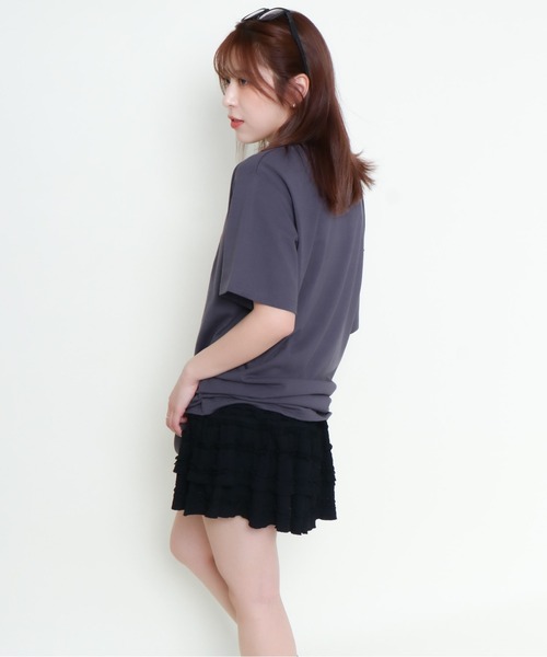 GORGE（ゴージ）の「《サガラロゴ×アシメショルダー》POPに着こなすTee（Tシャツ/カットソー・レディース・オフホワイト/チャコール/ピンク・F）」の12枚目の写真