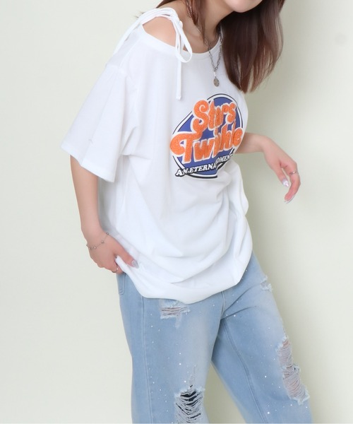 GORGE（ゴージ）の「《サガラロゴ×アシメショルダー》POPに着こなすTee（Tシャツ/カットソー・レディース・オフホワイト/チャコール/ピンク・F）」の11枚目の写真