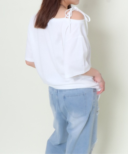 GORGE（ゴージ）の「《サガラロゴ×アシメショルダー》POPに着こなすTee（Tシャツ/カットソー・レディース・オフホワイト/チャコール/ピンク・F）」の9枚目の写真