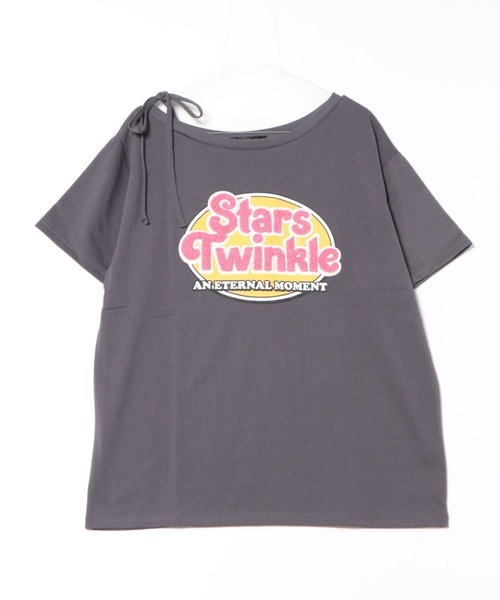 GORGE（ゴージ）の「《サガラロゴ×アシメショルダー》POPに着こなすTee（Tシャツ/カットソー・レディース・オフホワイト/チャコール/ピンク・F）」の16枚目の写真