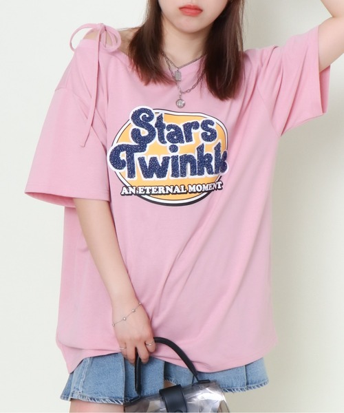 GORGE（ゴージ）の「《サガラロゴ×アシメショルダー》POPに着こなすTee（Tシャツ/カットソー・レディース・オフホワイト/チャコール/ピンク・F）」の20枚目の写真