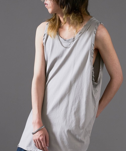Cut-in damage tank top/切り込みダメージ タンクトップ（タンクトップ