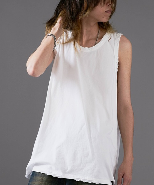 Cut-in damage tank top/切り込みダメージ タンクトップ（タンク
