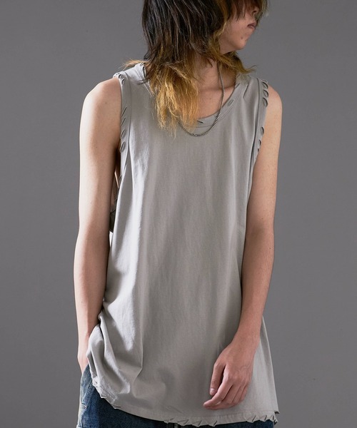 Theater code（シアターコード）の「Cut-in damage tank top/切り込みダメージ タンクトップ 2026年春夏（タンクトップ・メンズ・ホワイト/グレー/チャコール/ブラック・L/M）」の21枚目の写真