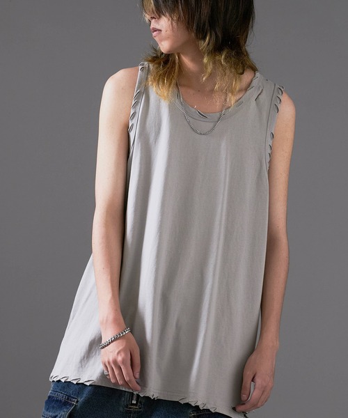 Theater code（シアターコード）の「Cut-in damage tank top/切り込みダメージ タンクトップ 2026年春夏（タンクトップ・メンズ・ホワイト/グレー/チャコール/ブラック・L/M）」の22枚目の写真