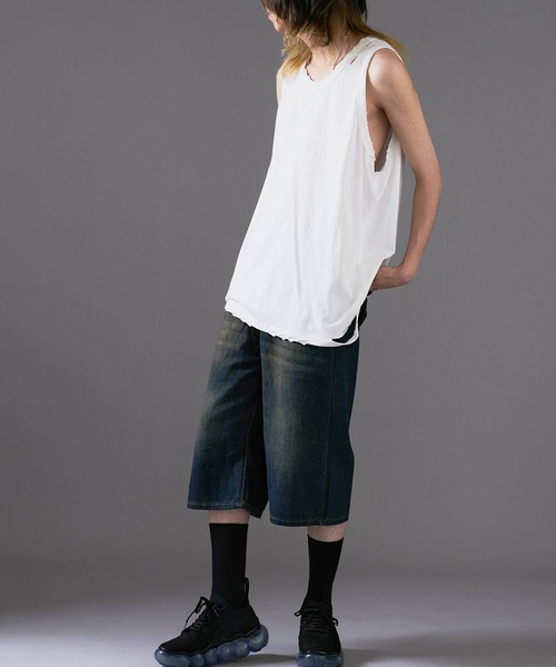 Theater code（シアターコード）の「Cut-in damage tank top/切り込みダメージ タンクトップ 2026年春夏（タンクトップ・メンズ・ホワイト/グレー/チャコール/ブラック・L/M）」の13枚目の写真
