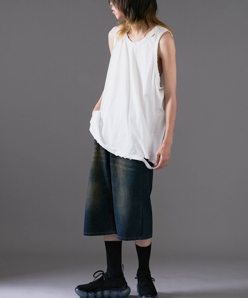 Cut-in damage tank top/切り込みダメージ タンクトップ（タンク