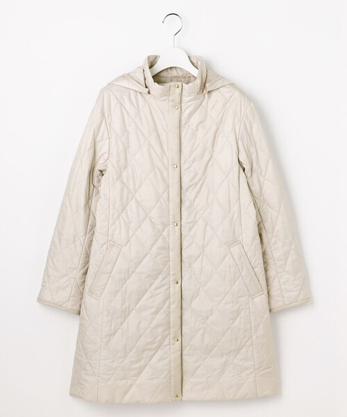 J.PRESS Ladies(J.プレス レディス)の「【WEB限定カラーあり・2way】コンパクトタフタキルティング フーデッド コート(その他アウター・レディース・ネイビー系/ブラック系/グレー系/アイボリー系/ベージュ系・S/XS)」の14枚目の写真