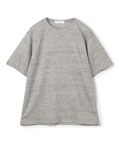 TOMORROWLAND (トゥモローランド)の「リネン ボーダー ハーフスリーブカットソー BOTTO GIUSEPPE(Tシャツ/カットソー・メンズ・ベージュ系その他/レッド系その他/ブルー系その他・M/L/S)」の1枚目の写真