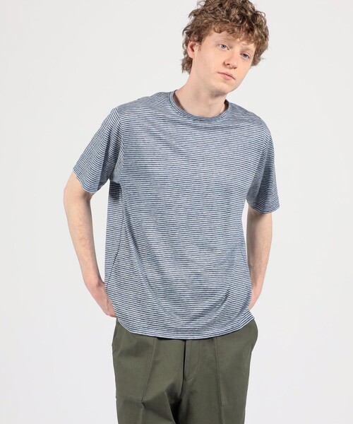 TOMORROWLAND (トゥモローランド)の「リネン ボーダー ハーフスリーブカットソー BOTTO GIUSEPPE(Tシャツ/カットソー・メンズ・ベージュ系その他/レッド系その他/ブルー系その他・M/L/S)」の4枚目の写真