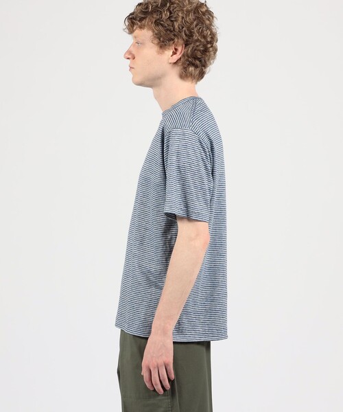 TOMORROWLAND (トゥモローランド)の「リネン ボーダー ハーフスリーブカットソー BOTTO GIUSEPPE(Tシャツ/カットソー・メンズ・ベージュ系その他/レッド系その他/ブルー系その他・M/L/S)」の6枚目の写真