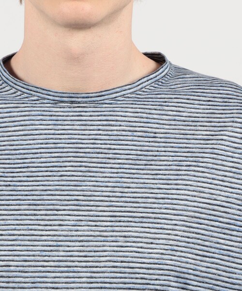 TOMORROWLAND (トゥモローランド)の「リネン ボーダー ハーフスリーブカットソー BOTTO GIUSEPPE(Tシャツ/カットソー・メンズ・ベージュ系その他/レッド系その他/ブルー系その他・M/L/S)」の8枚目の写真