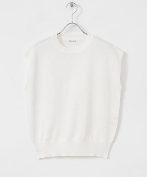 FORK&SPOON（フォークアンドスプーン）の「FORK&SPOON　LEVITAノースリーブニットプルオーバー（ニット/セーター・レディース・オフホワイト/グリーン/ネイビー・1）」の8枚目の写真