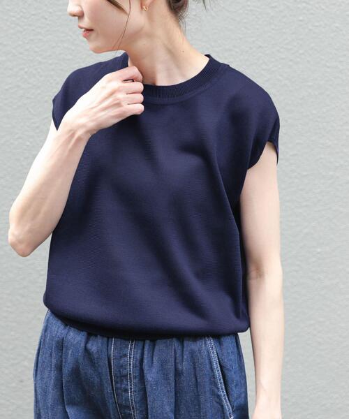 FORK&SPOON（フォークアンドスプーン）の「FORK&SPOON　LEVITAノースリーブニットプルオーバー（ニット/セーター・レディース・オフホワイト/グリーン/ネイビー・1）」の10枚目の写真