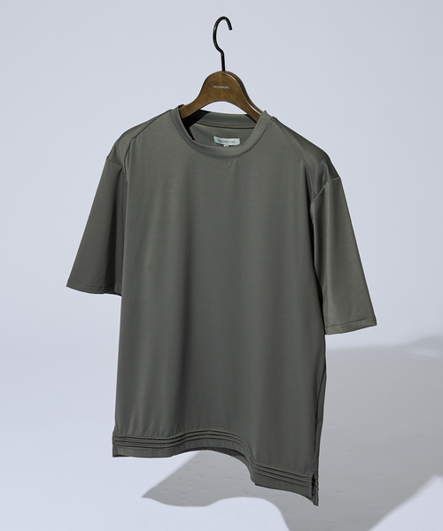 DESIGNWORKS(デザインワークス)の「【接触冷感】ツイルジャージー ピンタック Tシャツ(Tシャツ/カットソー・メンズ・ホワイト/ブラック/カーキ・46/48)」の3枚目の写真
