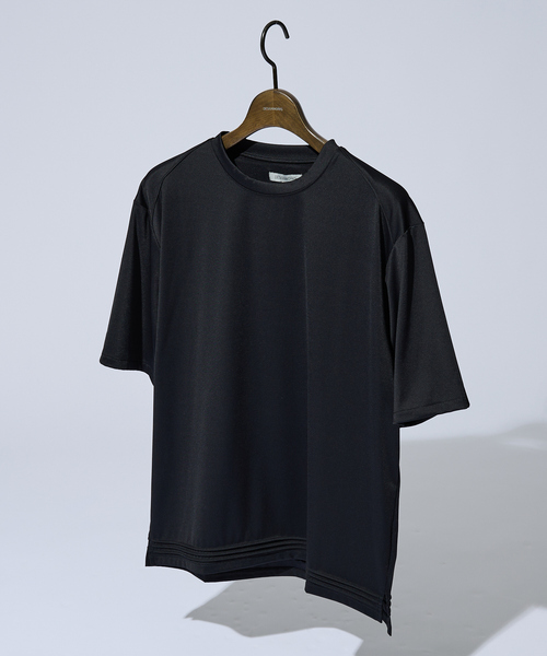 DESIGNWORKS(デザインワークス)の「【接触冷感】ツイルジャージー ピンタック Tシャツ(Tシャツ/カットソー・メンズ・ホワイト/ブラック/カーキ・46/48)」の2枚目の写真
