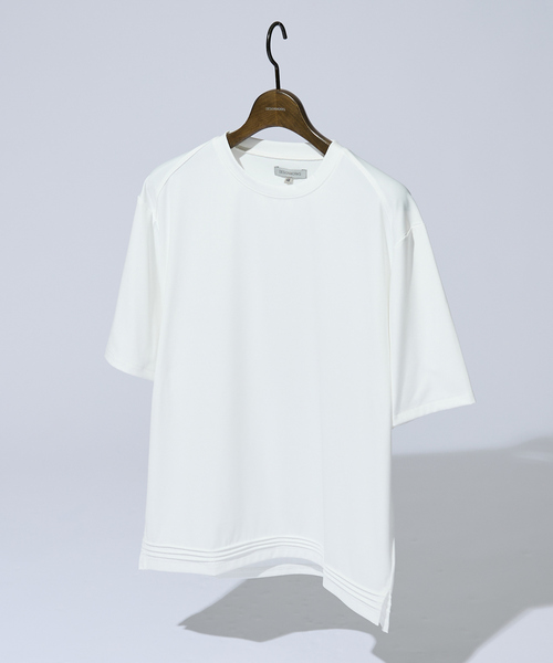 DESIGNWORKS(デザインワークス)の「【接触冷感】ツイルジャージー ピンタック Tシャツ(Tシャツ/カットソー・メンズ・ホワイト/ブラック/カーキ・46/48)」の10枚目の写真