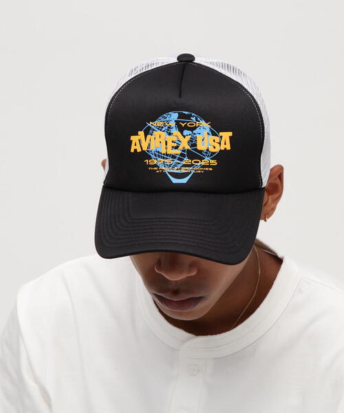 AVIREX(アヴィレックス)の「VARSITY MESH CAP "EARTH" / バーシティ メッシュキャップ / AVIREX / アヴィレックス(キャップ・メンズ・ホワイト/ブラック・F)」の14枚目の写真