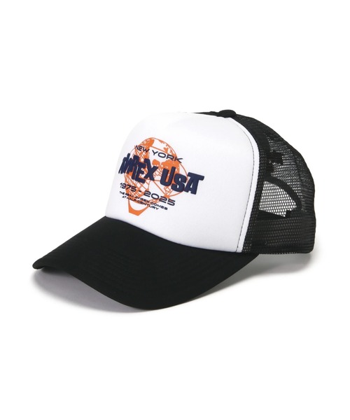 AVIREX(アヴィレックス)の「VARSITY MESH CAP "EARTH" / バーシティ メッシュキャップ / AVIREX / アヴィレックス(キャップ・メンズ・ホワイト/ブラック・F)」の2枚目の写真