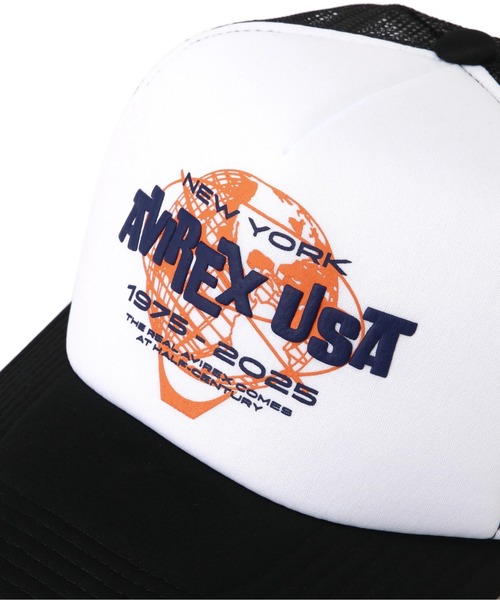 国内発/関税無/本物保証/AVIREX バーシティ☆メッシュ キャップ VARSITY MESH CAP 'EARTH' / バーシティ メッシュキャップ