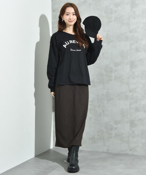 INTERPLANET(インタープラネット)の「スパンコールロゴ刺繍バックラインプルオーバー(Tシャツ/カットソー・レディース・ブラウン/ブラック/アイボリー・FREE)」の5枚目の写真