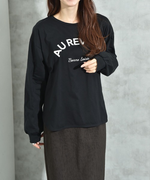 INTERPLANET(インタープラネット)の「スパンコールロゴ刺繍バックラインプルオーバー(Tシャツ/カットソー・レディース・ブラウン/ブラック/アイボリー・FREE)」の8枚目の写真