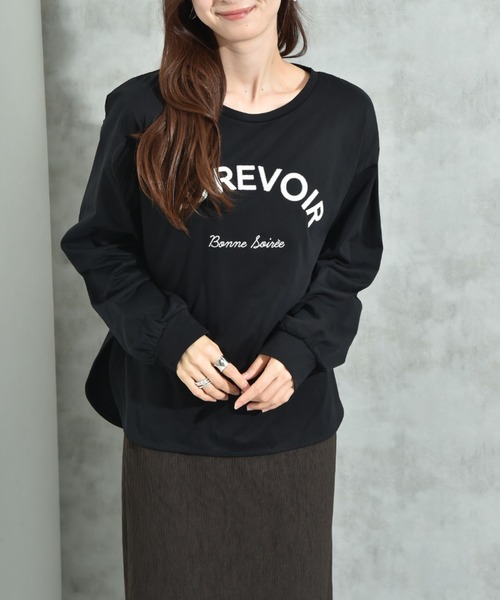 INTERPLANET(インタープラネット)の「スパンコールロゴ刺繍バックラインプルオーバー(Tシャツ/カットソー・レディース・ブラウン/ブラック/アイボリー・FREE)」の13枚目の写真