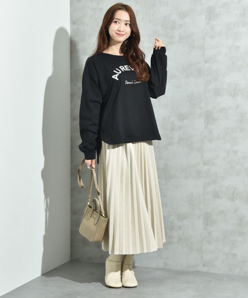 INTERPLANET(インタープラネット)の「スパンコールロゴ刺繍バックラインプルオーバー(Tシャツ/カットソー・レディース・ブラウン/ブラック/アイボリー・FREE)」の15枚目の写真