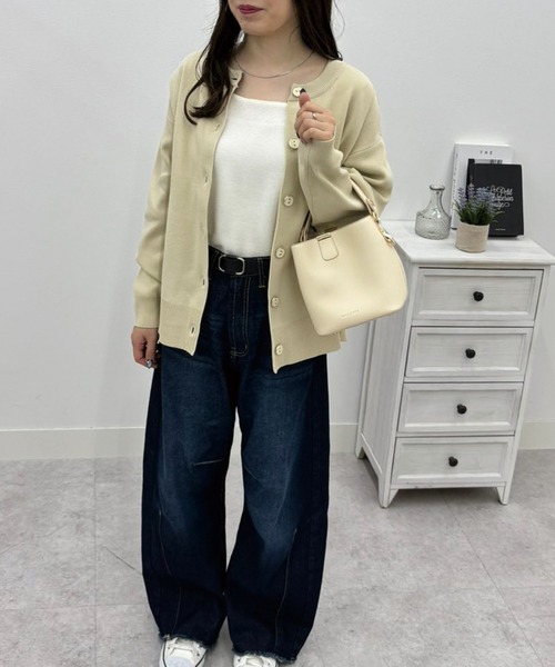 BELLUNA PLUS(ベルーナ)の「洗える軽い配色使いニットカーディガン(カーディガン/ボレロ・レディース・ブラック/グリーン/アイボリー/キャメル・MEDIUM/LARGE/X-LARGE)」の22枚目の写真