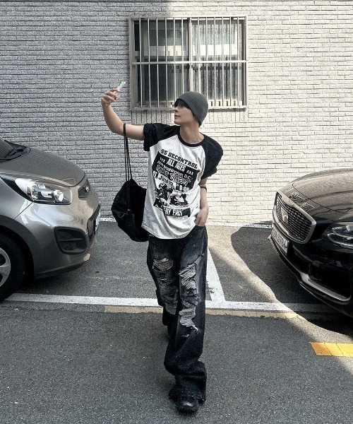 COSYHARU(コシハル)の「ドゥウェルコントロールラグラン半袖Tシャツ(Tシャツ/カットソー・メンズ・ブラック/オートミール/チャコール・FREE)」の15枚目の写真