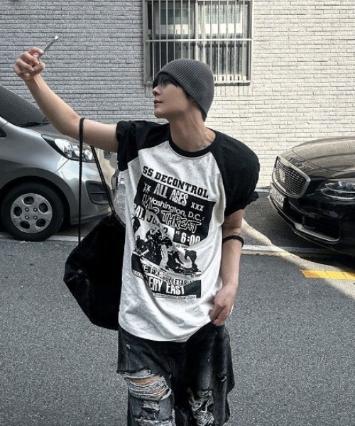 COSYHARU(コシハル)の「ドゥウェルコントロールラグラン半袖Tシャツ(Tシャツ/カットソー・メンズ・ブラック/オートミール/チャコール・FREE)」の13枚目の写真