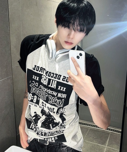 COSYHARU(コシハル)の「ドゥウェルコントロールラグラン半袖Tシャツ(Tシャツ/カットソー・メンズ・ブラック/オートミール/チャコール・FREE)」の19枚目の写真