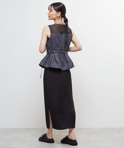 SOFFITTO(ソフィット)の「異素材使いノースリブラウス(シャツ/ブラウス・レディース・インディゴブルー/グレー系その他/ブラック系その他・FREE)」の13枚目の写真