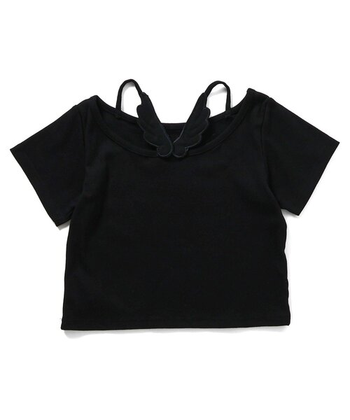 algy(アルジー)の「エンジェルリブT(Tシャツ/カットソー・キッズ・オフホワイト/ブラック/サックスブルー・XX-SMALL/X-SMALL/MEDIUM/SMALL)」の8枚目の写真