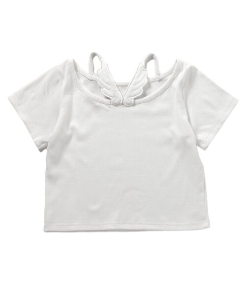 algy(アルジー)の「エンジェルリブT(Tシャツ/カットソー・キッズ・オフホワイト/ブラック/サックスブルー・XX-SMALL/X-SMALL/MEDIUM/SMALL)」の9枚目の写真