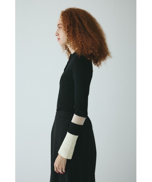 HeRIN.CYE(ヘリンドットサイ)の「Henley neck knit tops ヘンリーネックニットトップス(ニット/セーター・レディース・ブラック/レッド/ブルー/ベージュ・FREE)」の15枚目の写真