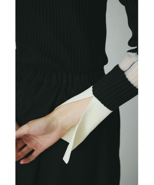 HeRIN.CYE(ヘリンドットサイ)の「Henley neck knit tops ヘンリーネックニットトップス(ニット/セーター・レディース・ブラック/レッド/ブルー/ベージュ・FREE)」の20枚目の写真