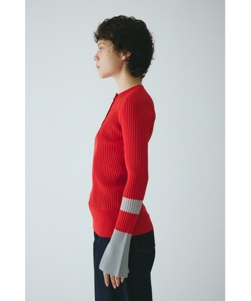 セール】Henley neck knit tops ヘンリーネックニットトップス（ニット