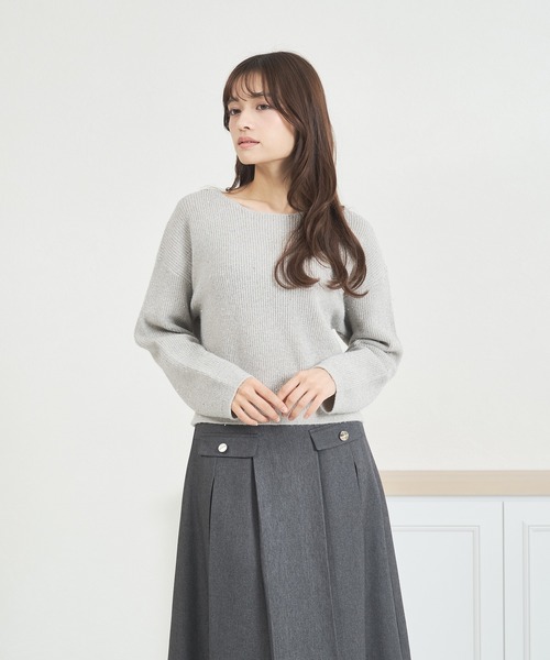 MISCH MASCH（ミッシュマッシュ）の「WEB限定 スパンコールラメニット（ニット/セーター・レディース・ネイビー/グレー/ブルー/ピンク・ﾌﾘ-）」の16枚目の写真