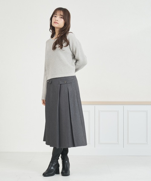 MISCH MASCH（ミッシュマッシュ）の「WEB限定 スパンコールラメニット（ニット/セーター・レディース・ネイビー/グレー/ブルー/ピンク・ﾌﾘ-）」の14枚目の写真