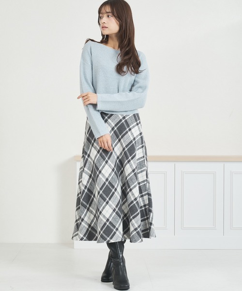 MISCH MASCH（ミッシュマッシュ）の「WEB限定 スパンコールラメニット（ニット/セーター・レディース・ネイビー/グレー/ブルー/ピンク・ﾌﾘ-）」の7枚目の写真