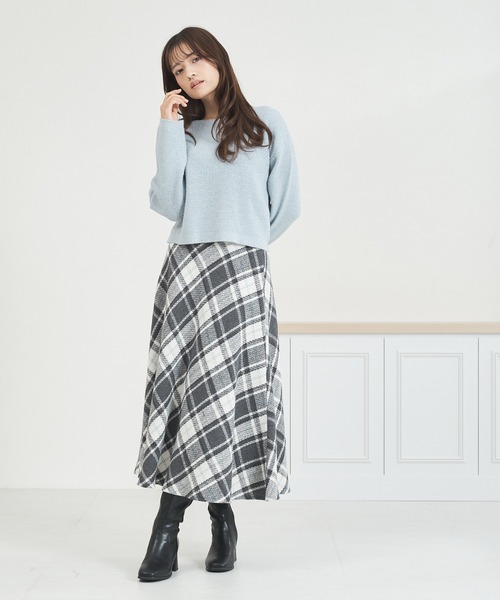 MISCH MASCH（ミッシュマッシュ）の「WEB限定 スパンコールラメニット（ニット/セーター・レディース・ネイビー/グレー/ブルー/ピンク・ﾌﾘ-）」の6枚目の写真