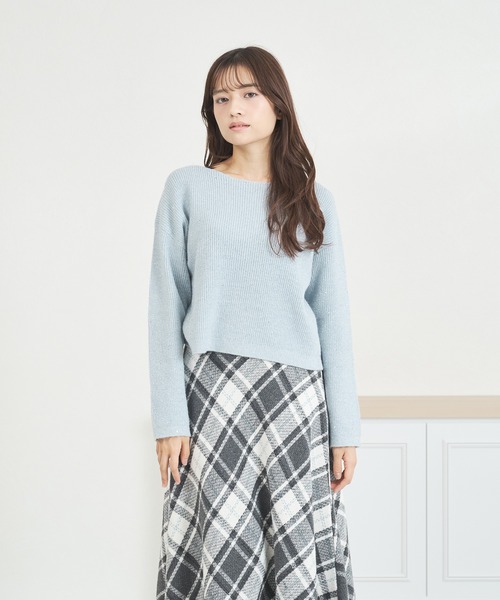 MISCH MASCH（ミッシュマッシュ）の「WEB限定 スパンコールラメニット（ニット/セーター・レディース・ネイビー/グレー/ブルー/ピンク・ﾌﾘ-）」の8枚目の写真