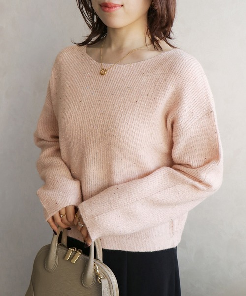 MISCH MASCH（ミッシュマッシュ）の「WEB限定 スパンコールラメニット（ニット/セーター・レディース・ネイビー/グレー/ブルー/ピンク・ﾌﾘ-）」の19枚目の写真