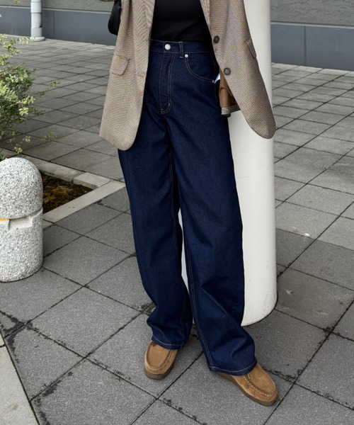 RODEO CROWNS WIDE BOWL（ロデオクラウンズワイドボウル）の「ワイド ルーズデニム（デニムパンツ・レディース・ライトブルー/ブルー/ワンウォッシュ・MEDIUM/SMALL）」の3枚目の写真