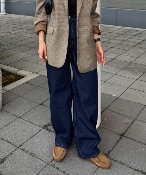 RODEO CROWNS WIDE BOWL（ロデオクラウンズワイドボウル）の「ワイド ルーズデニム（デニムパンツ・レディース・ライトブルー/ブルー/ワンウォッシュ・MEDIUM/SMALL）」の7枚目の写真