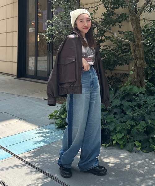 RODEO CROWNS WIDE BOWL（ロデオクラウンズワイドボウル）の「ワイド ルーズデニム（デニムパンツ・レディース・ライトブルー/ブルー/ワンウォッシュ・MEDIUM/SMALL）」の14枚目の写真