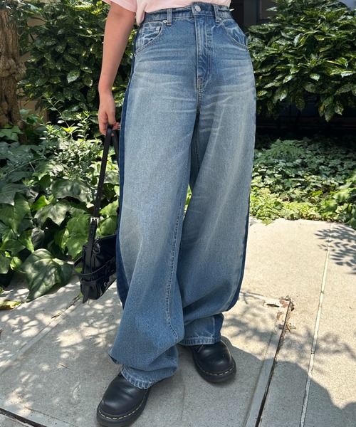 RODEO CROWNS WIDE BOWL（ロデオクラウンズワイドボウル）の「ワイド ルーズデニム（デニムパンツ・レディース・ライトブルー/ブルー/ワンウォッシュ・MEDIUM/SMALL）」の11枚目の写真