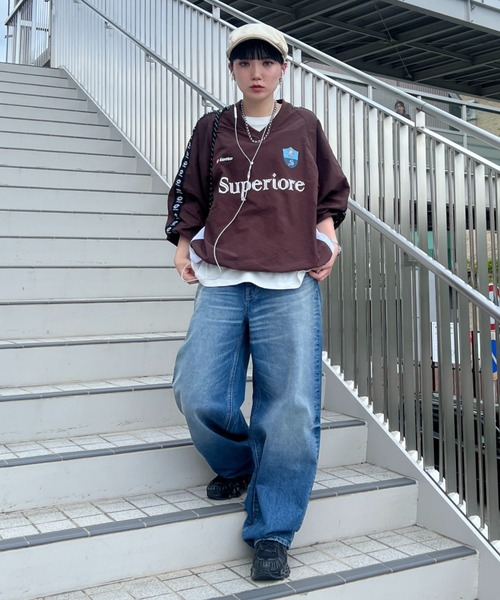 RODEO CROWNS WIDE BOWL（ロデオクラウンズワイドボウル）の「ワイド ルーズデニム（デニムパンツ・レディース・ライトブルー/ブルー/ワンウォッシュ・MEDIUM/SMALL）」の18枚目の写真