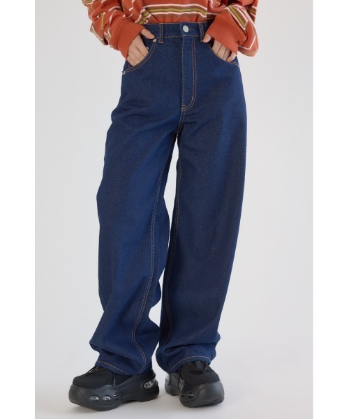 RODEO CROWNS WIDE BOWL（ロデオクラウンズワイドボウル）の「ワイド ルーズデニム（デニムパンツ・レディース・ライトブルー/ブルー/ワンウォッシュ・MEDIUM/SMALL）」の5枚目の写真